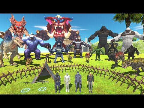 24h Camping and  Rescues Mercenaries from Carnivorous Dinosaurs - Animal Revolt Battle Simulator