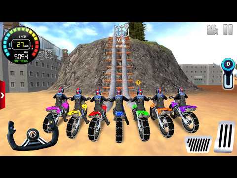 Extreme Motocross Dirt Bikes driving Off-Road #8 - Racing online bike Game stunts Android GamePlay