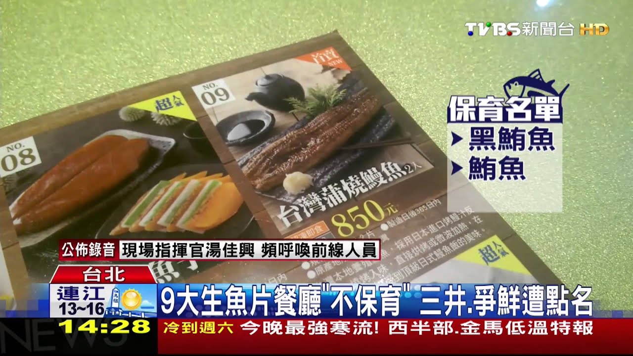 9大生魚片餐廳「不保育」 三井、爭鮮遭點名