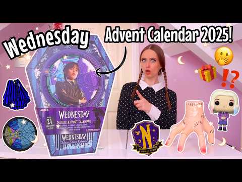 UNBOXING A GIANT WEDNESDAY *DELUXE* ADVENT CALENDAR 2025!!😱🎁🤚🏻🖤⁉️(24 MYSTERY BOXES!!🫢) VLOGMAS 3