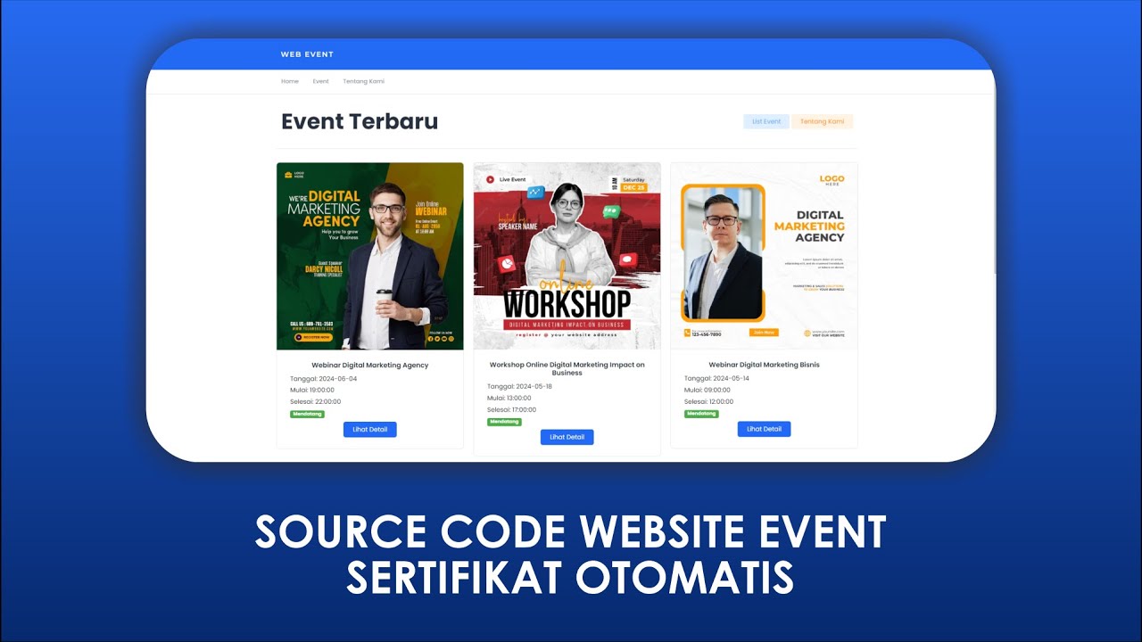 Download Source Code Aplikasi Event Berbasis Web Menggunakan PHP, MySQL dan Bootstrap