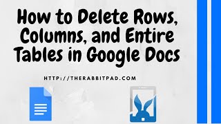 Delete Rows, Columns, and Tables in Google Docs