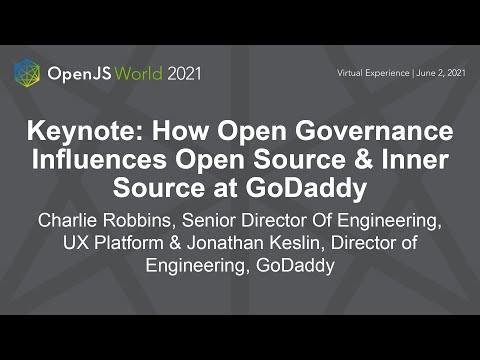 Thumbnail from the OpenJS World 2021 keynote video