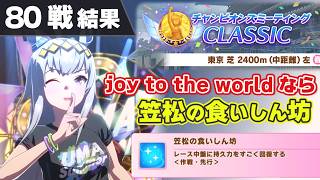 【ウマ娘】チャンミダービー80戦結果 笠松の食いしん坊によりJoyToTheWorld 発生率上昇 圧倒的な勝率で勝ち抜けるオグリキャップ【ウマ娘プリティーダービー実況攻略動画】
