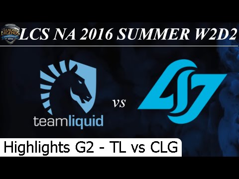 TL vs CLG Game 2 Highlights - LCS NA Summer 2016 W2D2M3 Team Liquid vs Counter Logic Gaming