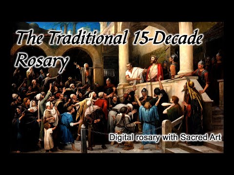 Traditional 15-decade Rosary w/Sacred Art (Joyful, Sorrowful & Glorious Mysteries)