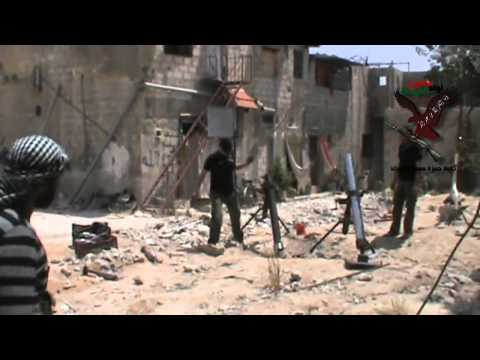 استهداف كتيبة حمزة سيد الشهداء بقذائف الهاون مواقع قوات النظام في حي جوبر في مدينة دمشق