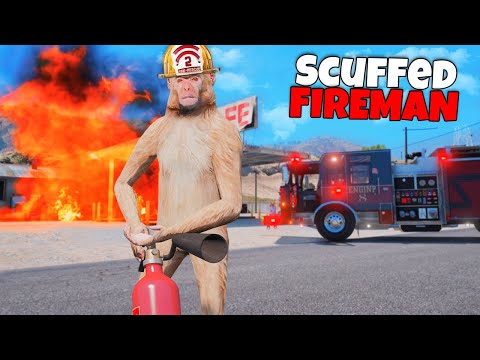 Eddy Becomes a SCUFFED Fire Fighter in GTA 5 RP..