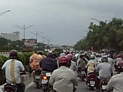 Insane Rush Hour in Saigon on Motorbike , Vietnam - Millions of motorbikes!