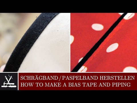 DIY Schrägband - Paspelband herstellen / How to make a bias tape and piping