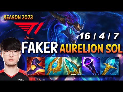 T1 Faker AURELION SOL vs EZREAL Mid - KR Ranked