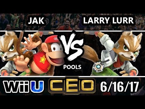 CEO 2017 Smash 4 - Jak (Diddy Kong, Fox) vs MSF | Larry Lurr (Fox) Wii U Tournament