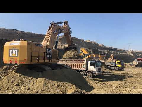 Huge Caterpillar 6015B Excavator Loading Trucks With Two Passes - Sotiriadis Mining Works