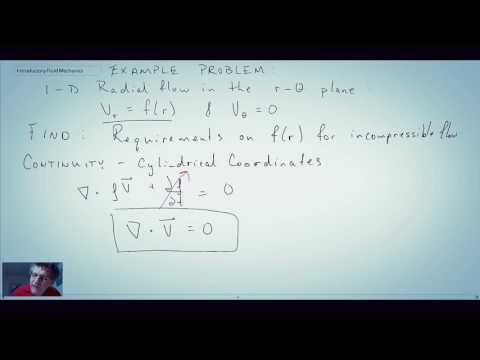 Introductory Fluid Mechanics L12 p5 - Example - Cylindrical Continuity