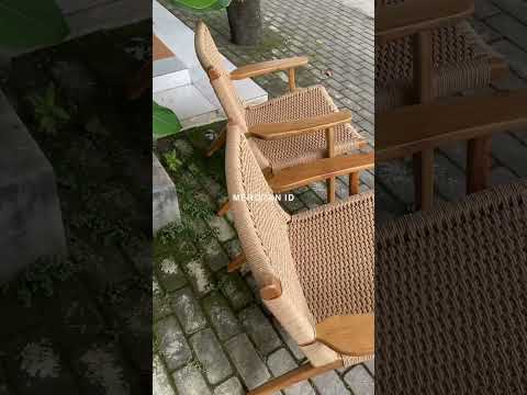 Kursi Santai Jati Anyaman Tali Lum / Kursi Malas Jati Anyaman Lum / La