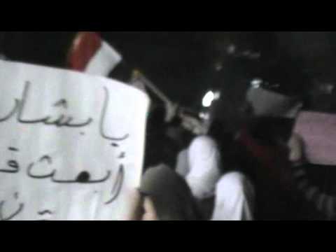 مظاهرة مسائية في حي الكاشف في مدينة درعا في جمعة "الحظر الجوي "