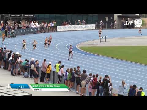 Girls U12 4 x 200m Final - 2018 SUBWAY State Relay Championships // LAVicTV