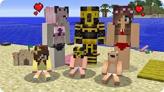MASSI Y MASSIA VAN A LA PLAYA EN MINECRAFT