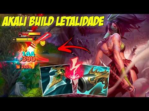 AKALI AD FULL LETALIDADE BUILD 1V5 - LEAGUE OF LEGENDS