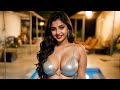 4K Indian Fashion Show AI Art Lookbook Model Swimming Pool