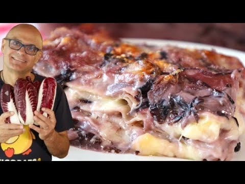LASAGNA al RADICCHIO e FORMAGGIO e NOCI ricetta delle lasagne al radicchio con le noci