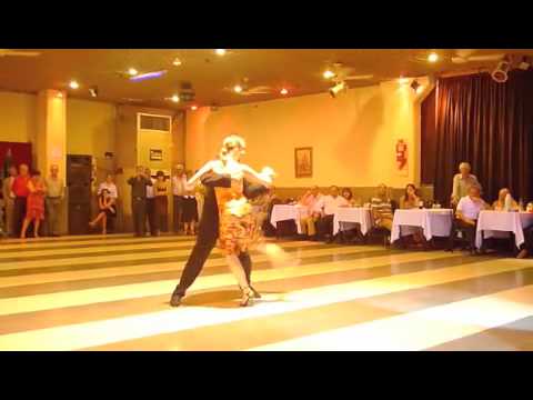  Andrea Misse  and  Javier Rodriguez  are  dancing  to  the  tango  "  Bien Pulenta  "