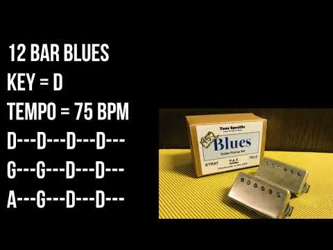 Slow Blues Backing Track For Guitar Players -12 Bar Blues, Key D, 75bpm, Drum & Bass Only No Guitar
