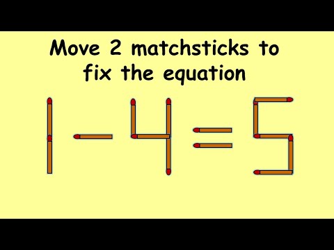 1-4=5 turn this into correct equatiom | Match stick puzzle #160 | Puzzles with Answer