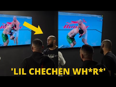 Khamzat Chimaev's live reaction to Sean Strickland's call out after Anthony Hernandez KO