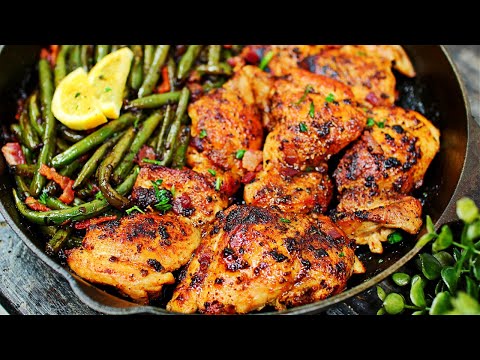 One Pan Lemon Garlic Butter Chicken and Green Beans - Easy Chicken & Veggies