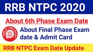 RRB NTPC 6th Exam Date & Admit card 2021|About 6th Phase Exam City Intimation 2021|#rrbntpcexam