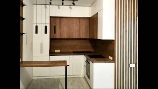 Современная угловая кофейная кухня со стойкой Проект 98 фото 8