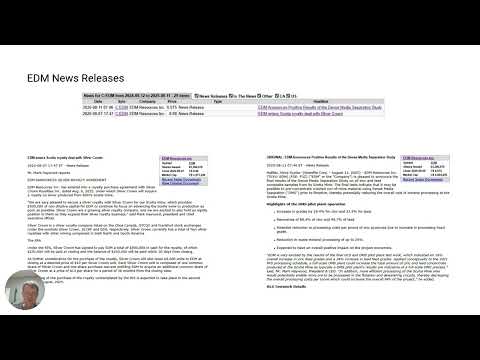 EDM Resources - News Release / Corporate Update