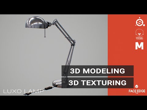 Modeling and Texturing a Luxo lamp in Autodesk Maya 2020 and Substance Painter[timelapse]