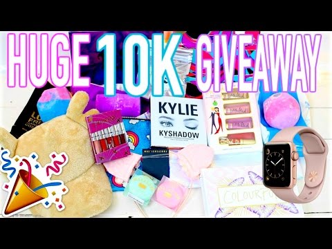 HUGE 10K GIVEAWAY!! APPLE IWATCH, KYLIE, TARTE & MORE! 3 WINNERS! Video