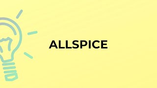 What is the meaning of the word ALLSPICE