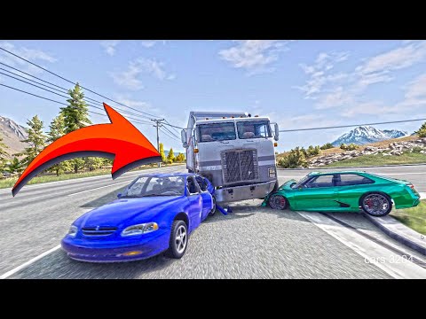 Car Crash Compilation Car Crash Insurance - Beamng Drive Realistic Crossroad Crashes