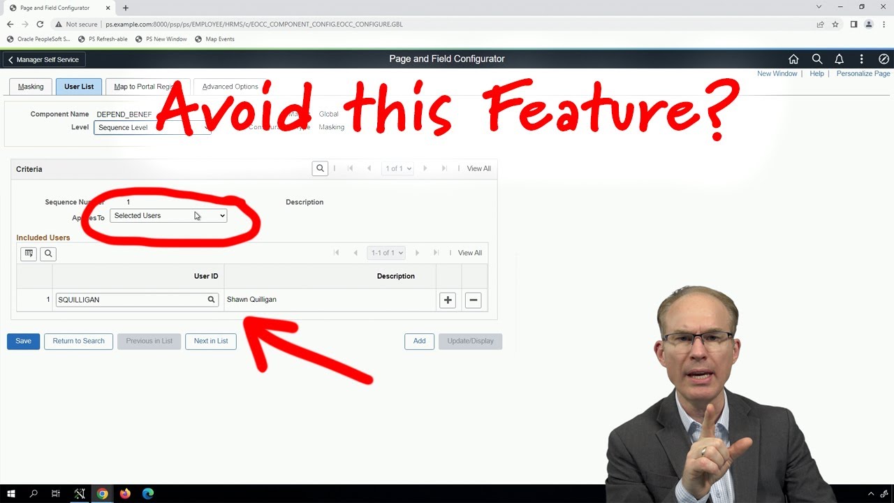 User-Specific Page and Field Configurations