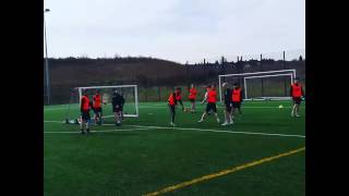 Warm up game with the football lads