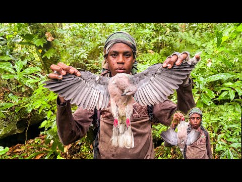 Slingshot shooting hunting for birds / catch clean and cook 