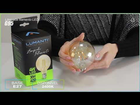 LAMPADA LED 4W RETRO GLOBO G95 FILAMENTO 2400K MORNA*