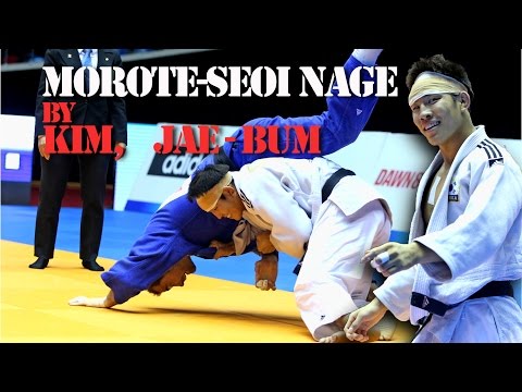 Sublime Morote Seoi Nage by KIM, Jae-Bum (KOR) Judo GrandPrix Jeju 2014