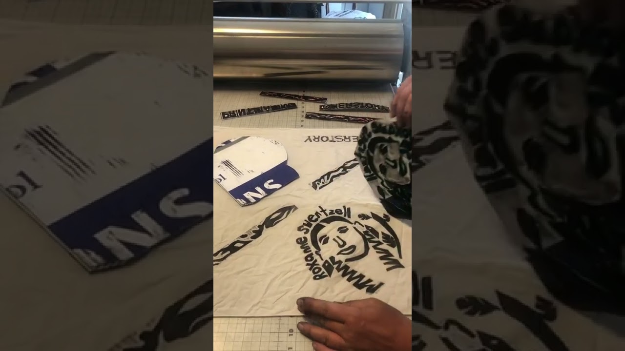 Printing Bandanas for Herstory Printmaking Collective