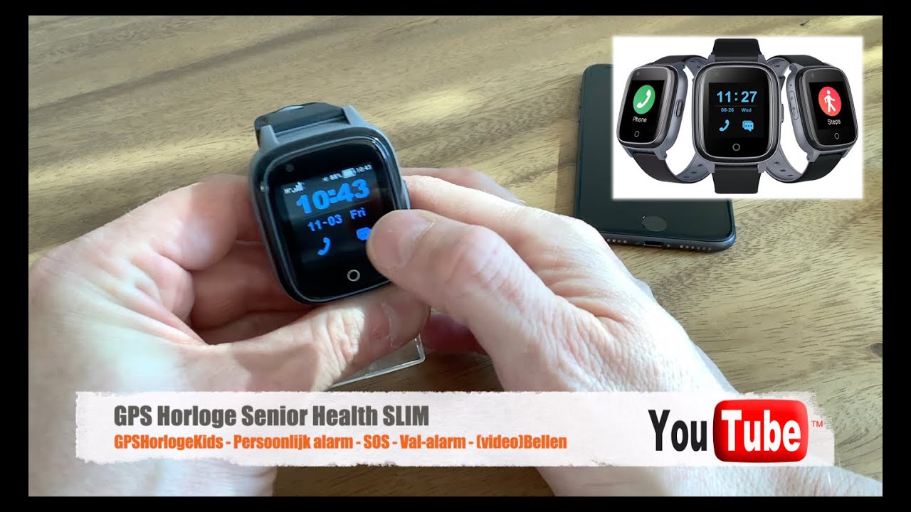 GPS Horloge Senior SLIM HEALTH persoonlijk alarm [GPSHorlogeKids]