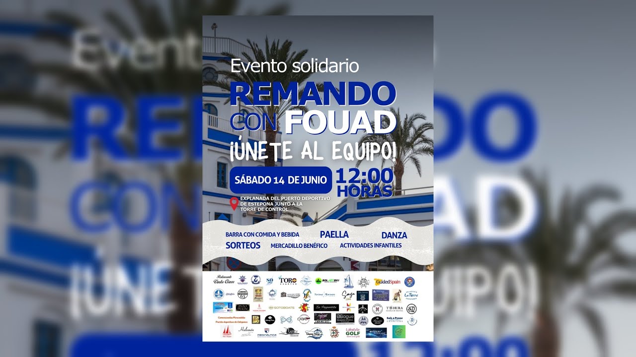 Remando con Fouad, para apoyar a un vecino de Manilva