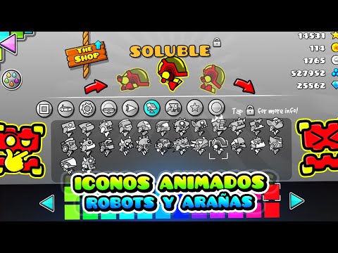 ICONOS ANIMADOS PARA GEOMETRY DASH 2.11 TUTORIAL | ROBOTS Y ARAÑAS