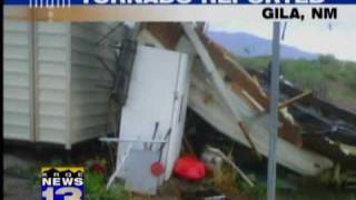 preview picture of video 'Possible tornado rips Gila mobile home'