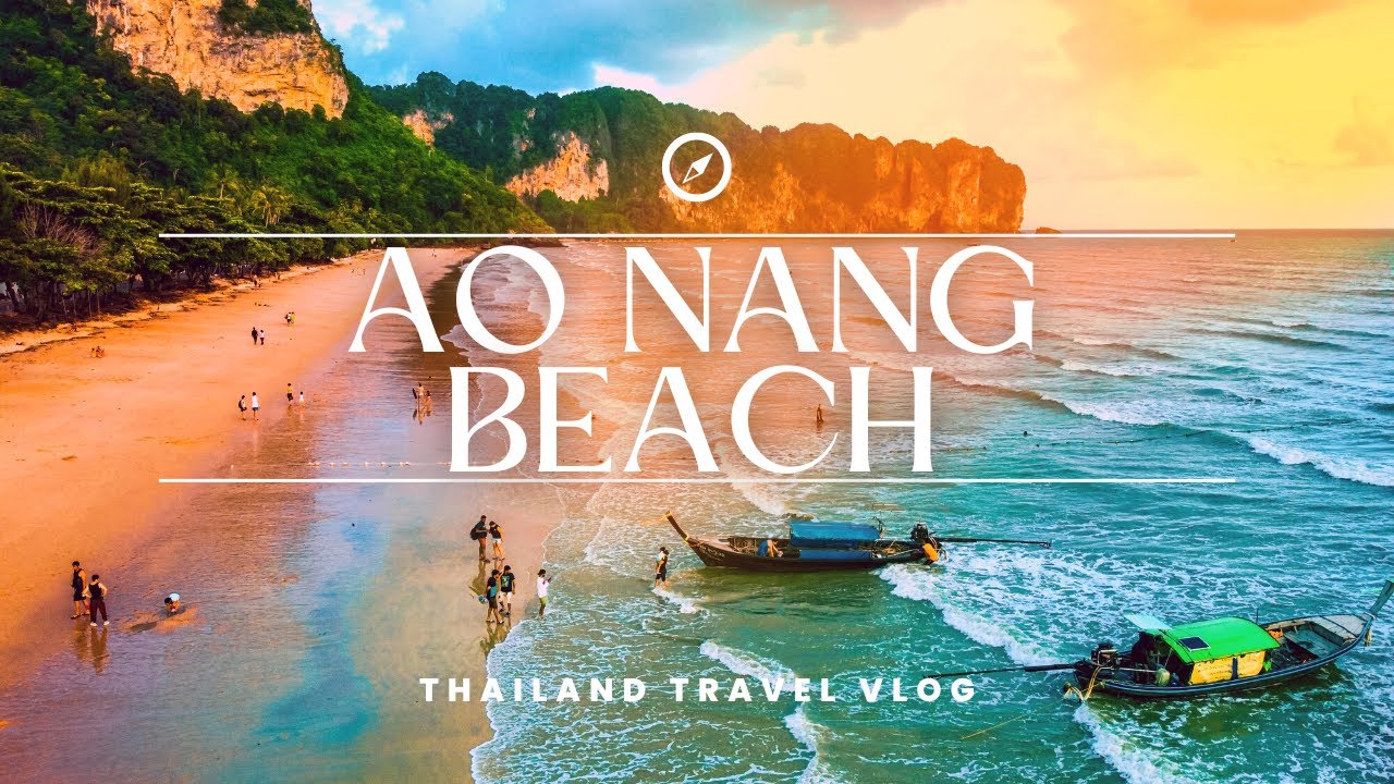 Experience the charm of Ao Nang Beach as tourists explore its beauty.