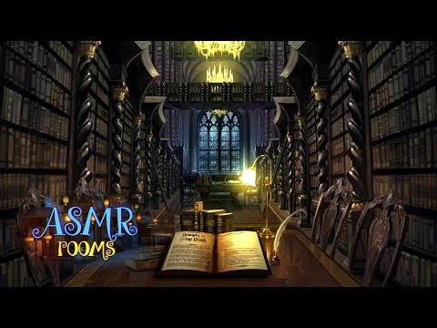Harry Potter inspired ASMR - Hogwarts Library REMAKE  - Animated ambient soundscape cinemagraph