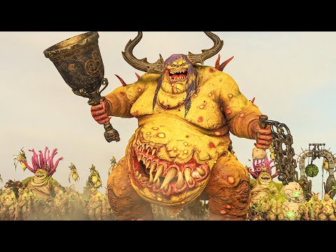NURGLE and SKAVEN vs HIGH ELVES and TZEENTCH - Warhammer TotalWar cinematic battle